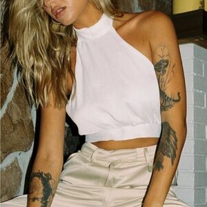 Elegant White Halter Top